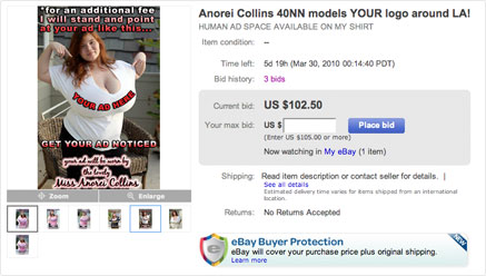 Anorei Collins Giant Breasts on Auction at eBay