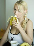 Micky 36G big blonde boobs and a banana at TheBreastFiles Playmate Sites