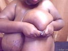 Bustyportia19 lactating big tits on huge black boobs lactation webcam at ImLive.com