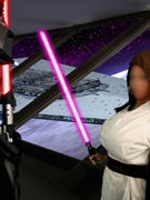 May the force be with boobs for Cheron 32MM as Boobie-Wan Kenobi with MM-cup breasts in Star Wars porn from TopHeavyAmateurs.com