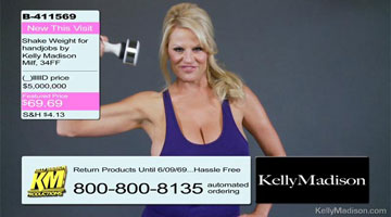 Kelly Madison shake weight handjob trainer video ad on My Boob Site